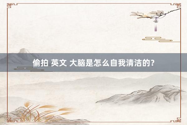 偷拍 英文 大脑是怎么自我清洁的？
